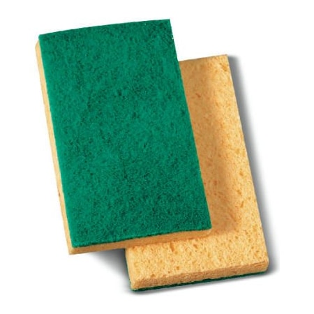 United Stationers Supply Medium Duty Scrubbing Sponge, Yellow/Green, 20 Sponges PMP174